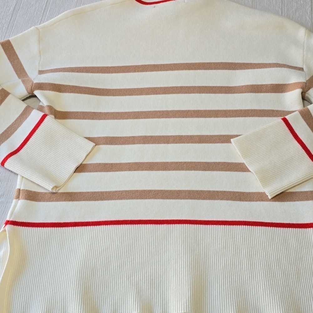 Tahari Striped Mock Neck Sweater 3/4 Sleeves Women' Size XS - Picture 10 of 15